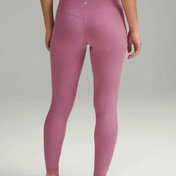 Lululemon Align Ribbed High Rise Pant 25” Velvet Dust Pink Size 0 - Picture 5 of 7
